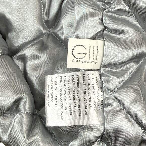 Rare STARTER NEW YORK YANKEES double sided Navy / Gray satin snap bomber jacket - Picture 12 of 16